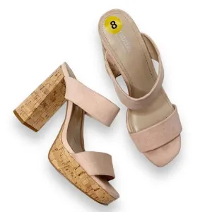 Charles By Charles David Improv Platform Cork Block Heel Sandals Women’s Size 8