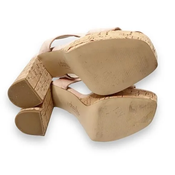 Charles By Charles David Improv Platform Cork Block Heel Sandals Women’s Size 8