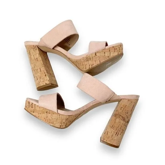 Charles By Charles David Improv Platform Cork Block Heel Sandals Women’s Size 8