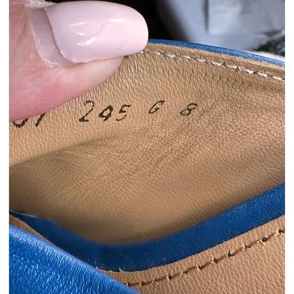 Chaussure Lapin Women Handcrafted In Seoul Blue Leather Mules 245 mm 7.5 US