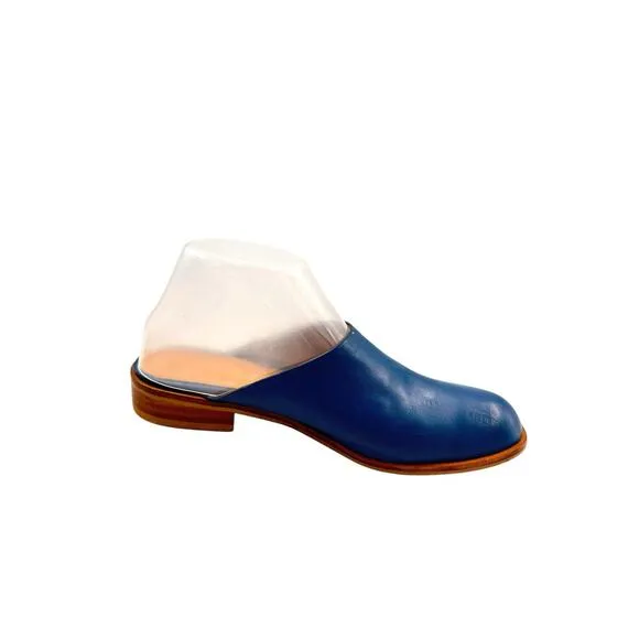 Chaussure Lapin Women Handcrafted In Seoul Blue Leather Mules 245 mm 7.5 US