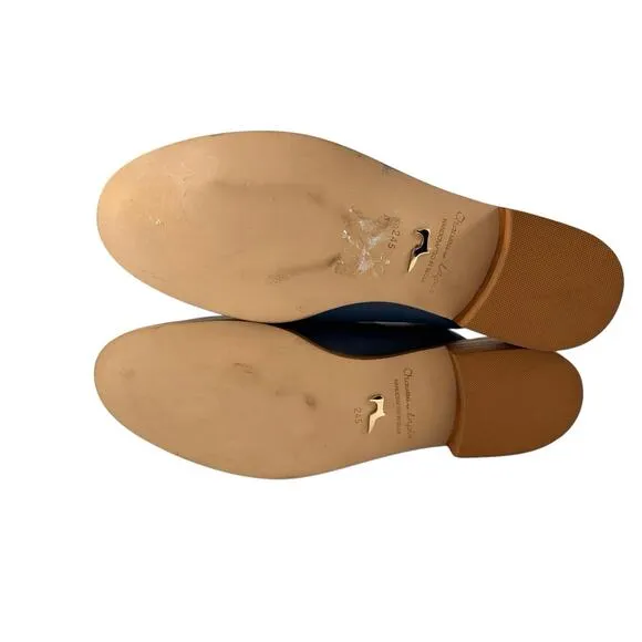 Chaussure Lapin Women Handcrafted In Seoul Blue Leather Mules 245 mm 7.5 US