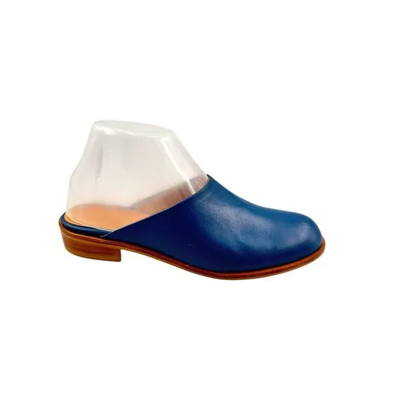 Chaussure Lapin Women Handcrafted In Seoul Blue Leather Mules 245 mm 7.5 US