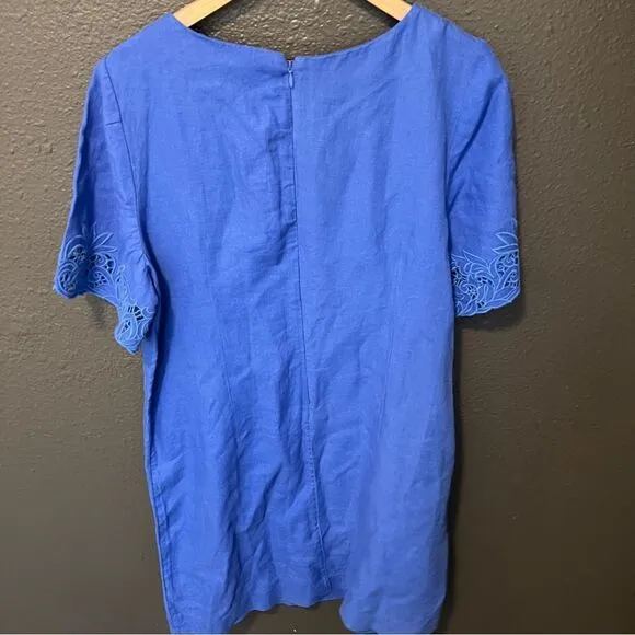 Chicos Eyelet-Sleeve Linen Dress 3/XL/16