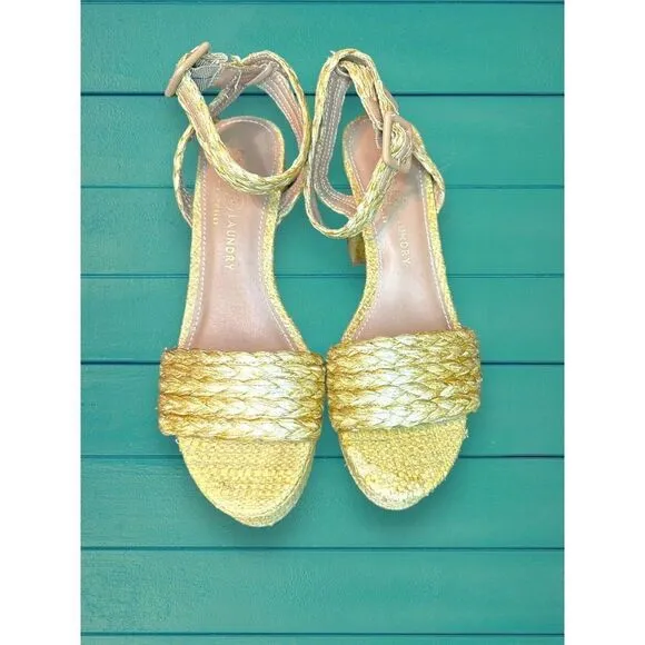 Chinese Laundry Women's Truett Heeled Sandal  Straw Platform Y2K Style Sz 9