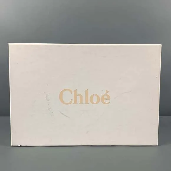 CHLOE Lazise Tan Leather Color Block Ankle Strap Sandals