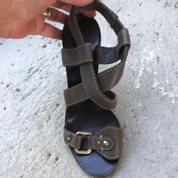 Chloe slip on cris cross sandals