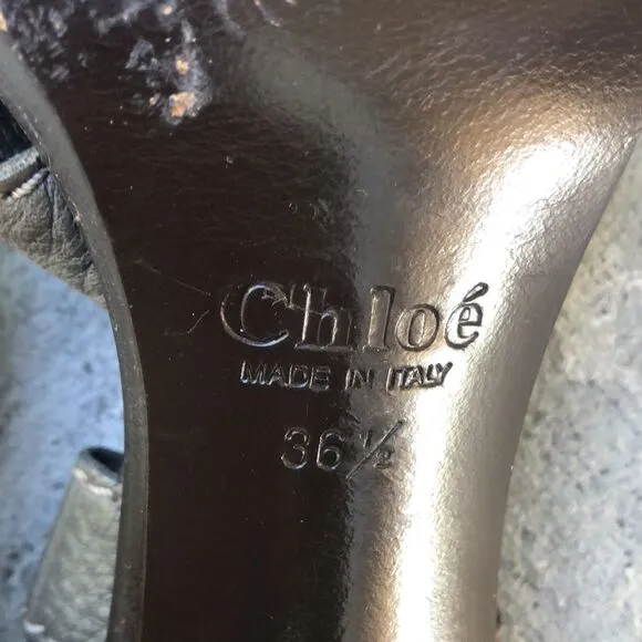 Chloe slip on cris cross sandals