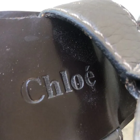 Chloe slip on cris cross sandals