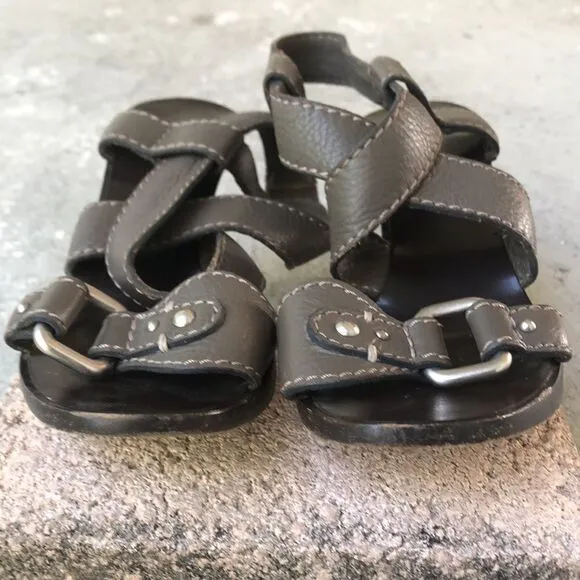 Chloe slip on cris cross sandals