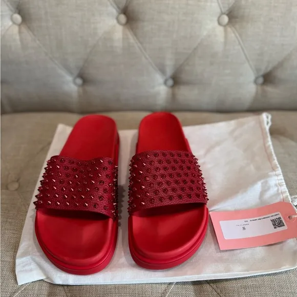 Christian Louboutin Red Studded Sandals Man