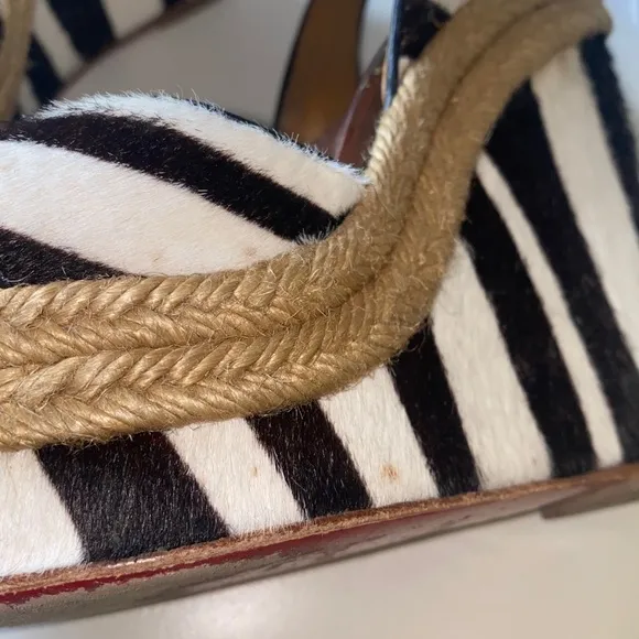 CHRISTIAN LOUBOUTIN “TIGRESSE' ZEBRA PRINTED PONYHAIR ESPADRILLE