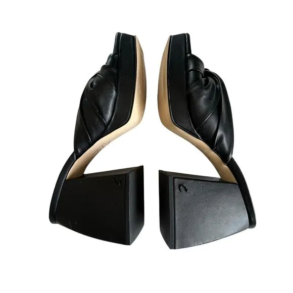 Circus by Sam Edelman Marianna Twisted Front Block Heel Black Sandals Size 7.5