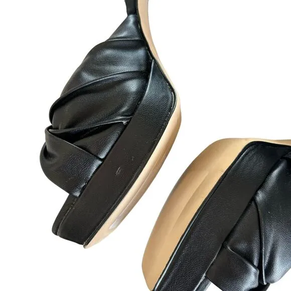 Circus by Sam Edelman Marianna Twisted Front Block Heel Black Sandals Size 7.5