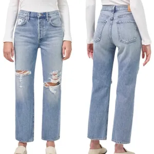 Citizens of Humanity Emery Crop Distressed Relaxed Straight In Heatwave Wash 28