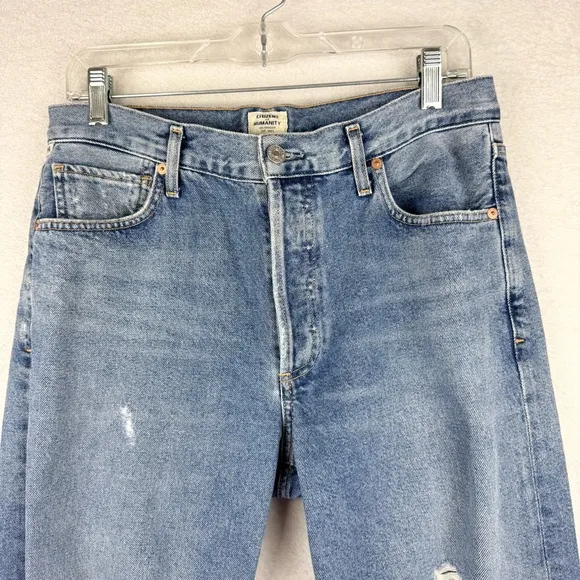 Citizens of Humanity Emery Crop Distressed Relaxed Straight In Heatwave Wash 28