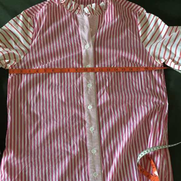 CK Bradley preppy pink stripe shirt dress L