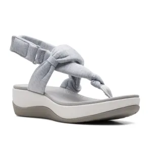 CLARKS Arlo Cloudsteppers Primrose grey comfort platform wedge sandal women Sz 6