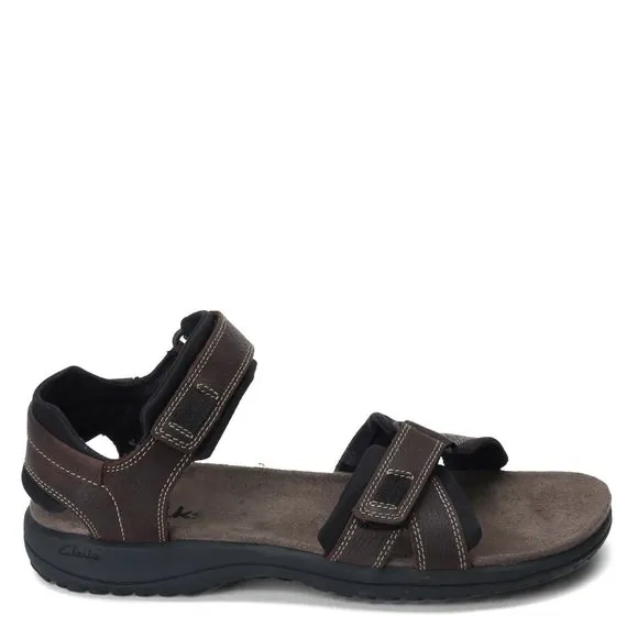CLARKS Brown Leather Men's Keating Sporty Sandals sz 9 Style 78333
