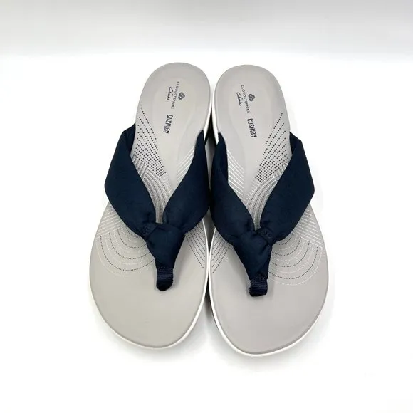 Clarks Cloudsteppers Womens Arla Glison Navy Blue Slip On Comfort Sandals 10M
