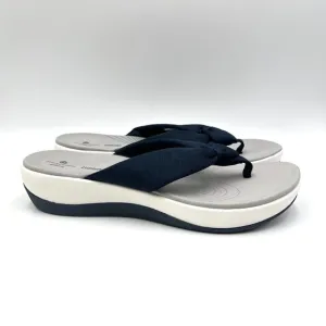 Clarks Cloudsteppers Womens Arla Glison Navy Blue Slip On Comfort Sandals 10M