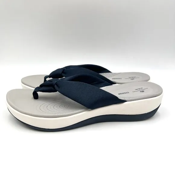 Clarks Cloudsteppers Womens Arla Glison Navy Blue Slip On Comfort Sandals 10M
