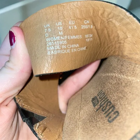CLARKS Collection SOFT CUSHION Wedge Sandals Size 9M Black Leather Size 10