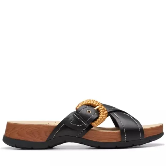 Clarks Collection Women's Leather Reileigh Bay CrissCross  Sandals Sz-7.5 NWOT