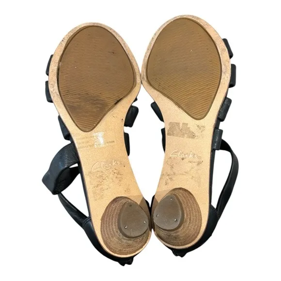 Clarks “Mena Silk” Sandal Black Women’s Size 6.5