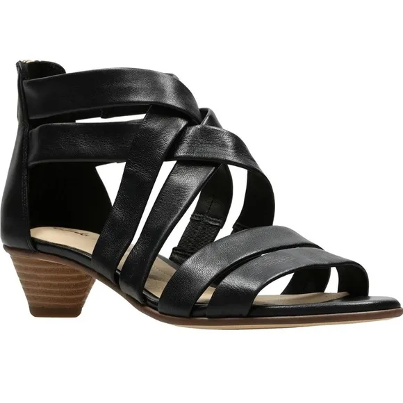 Clarks “Mena Silk” Sandal Black Women’s Size 6.5