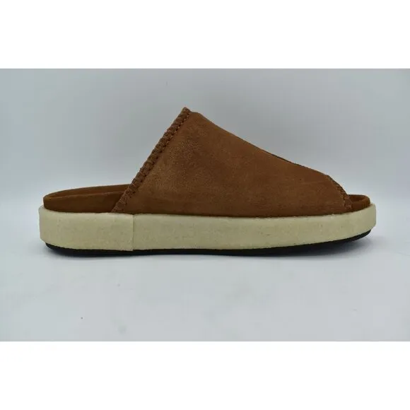 Clarks Mens Size 10 Overleigh Cola Suede Slip On Slide Sandals