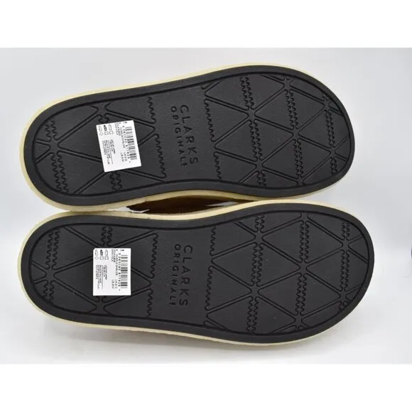 Clarks Mens Size 10 Overleigh Cola Suede Slip On Slide Sandals