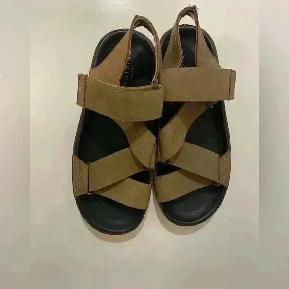 Clarks NWT Men’s Ranger Sport Olive Nubuck Open Toe Flat Sandals Size 6