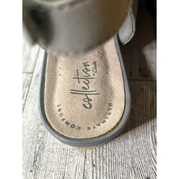 Clarks Sandals Collection Abigail Sing Blush Leather Cutout Wedge 9W Comfort