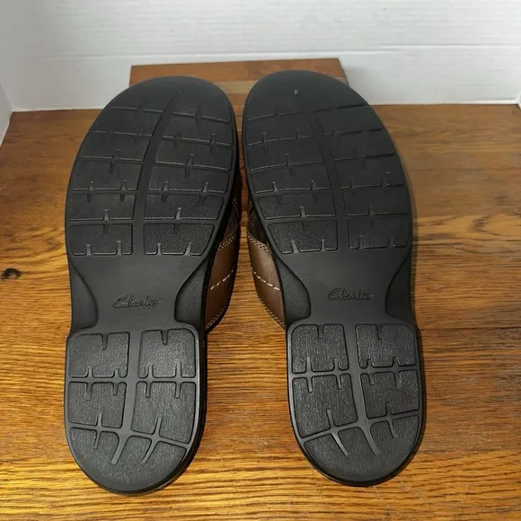 Clarks Slide Sandals Mens Size 13 Brown Malone Cross Summer Shoes Comfort NWOT!