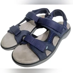 Clarks Women's Un Roam Step Leather Adjustable Sport Sandals Navy Size 10 NWOT