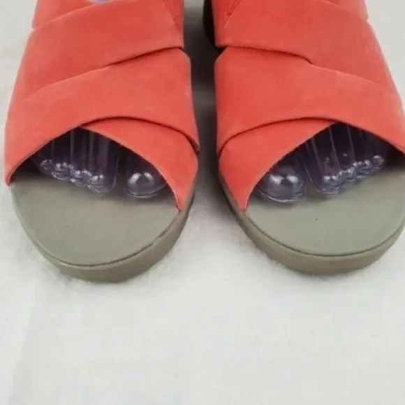 Cloudsteppers by clarks burnt orange wedge sandals