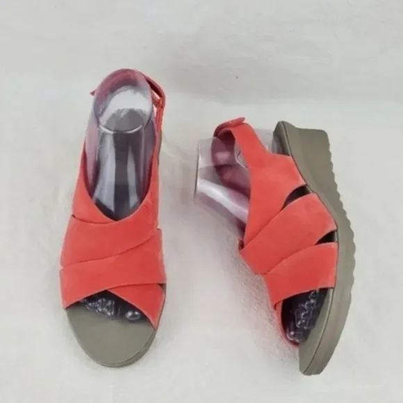 Cloudsteppers by clarks burnt orange wedge sandals