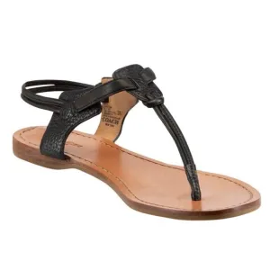 Coach Clarkson T-Strap Leather Sandals Black Women's Size 5 B Adjustable Buckle