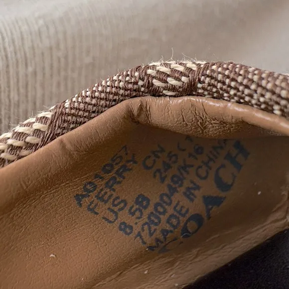 Coach Ferry Brown Signature C Jacquard 8.5B Wedge Shoe