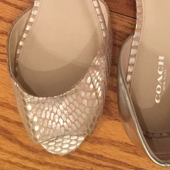 Coach Flat Sandals, Silver