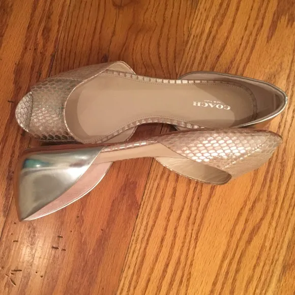 Coach Flat Sandals, Silver