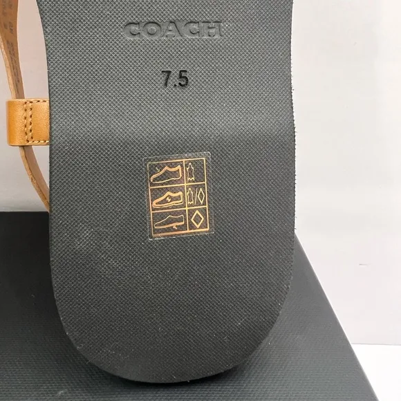 COACH SANDALS, “GRACEY LEATHER “PENNY” COLOR, WOMENS SIZE 7.5-B, EUR 38-B