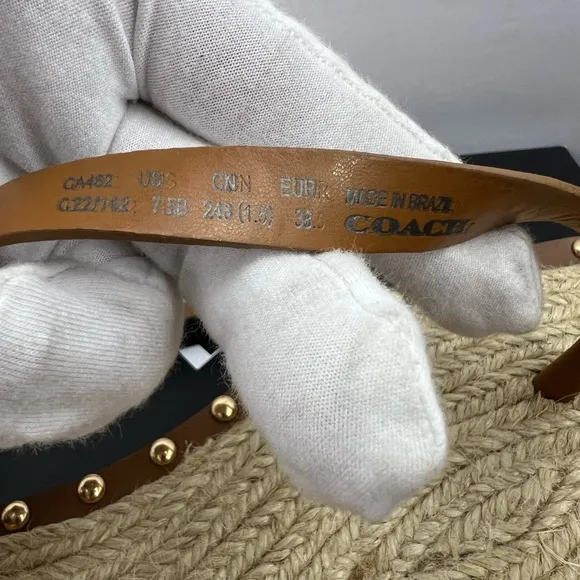 COACH SANDALS, “GRACEY LEATHER “PENNY” COLOR, WOMENS SIZE 7.5-B, EUR 38-B