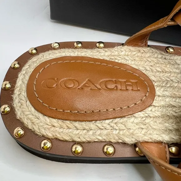COACH SANDALS, “GRACEY LEATHER “PENNY” COLOR, WOMENS SIZE 7.5-B, EUR 38-B