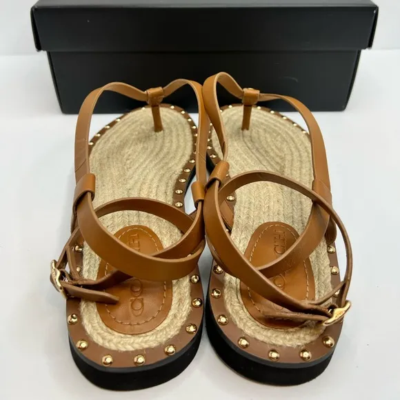 COACH SANDALS, “GRACEY LEATHER “PENNY” COLOR, WOMENS SIZE 7.5-B, EUR 38-B
