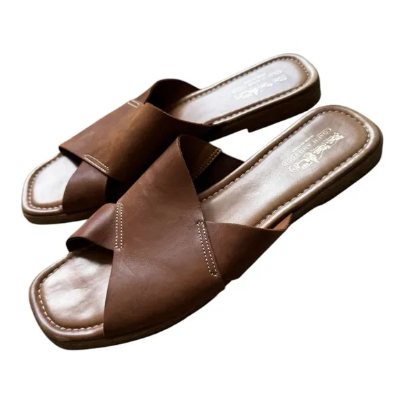 Coach Tan Leather Women’s Sandals Slides Size 10