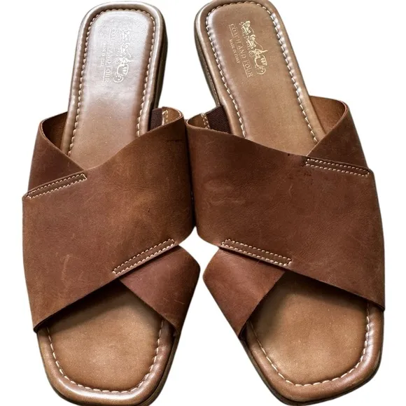 Coach Tan Leather Women’s Sandals Slides Size 10