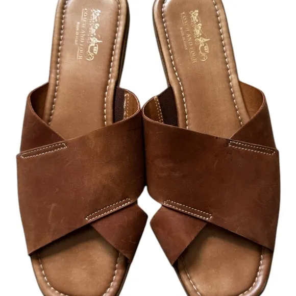 Coach Tan Leather Women’s Sandals Slides Size 10