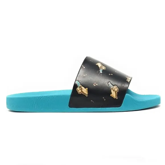 COACH Udele Bird Slides Slip Ons Waterproof Pool Beach Turquoise Sandals